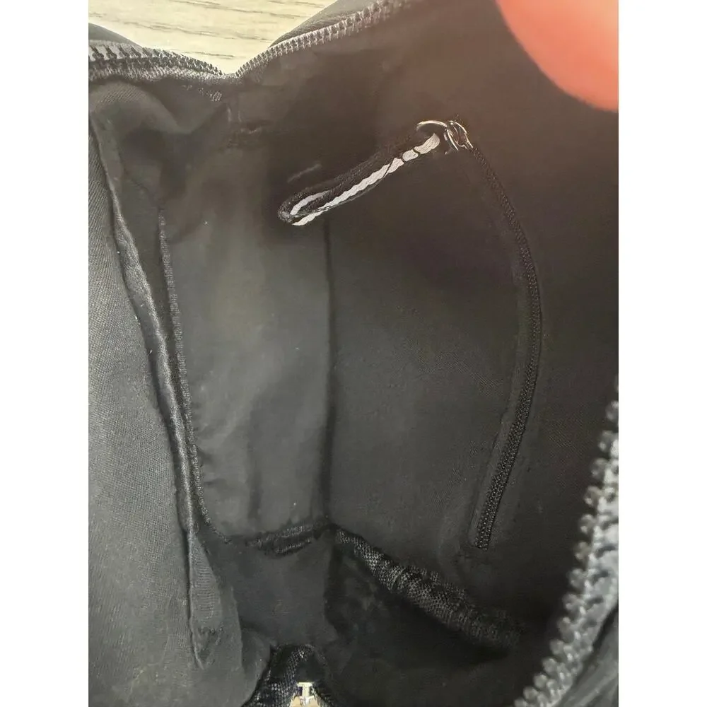 Black Neoprene Mini Backpack Small Lightweight Zip Adjustable Straps